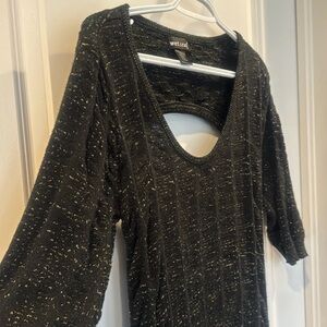 Wet Seal Black and Gold Women's Sweater. Super sexy back cutout. Great condition
